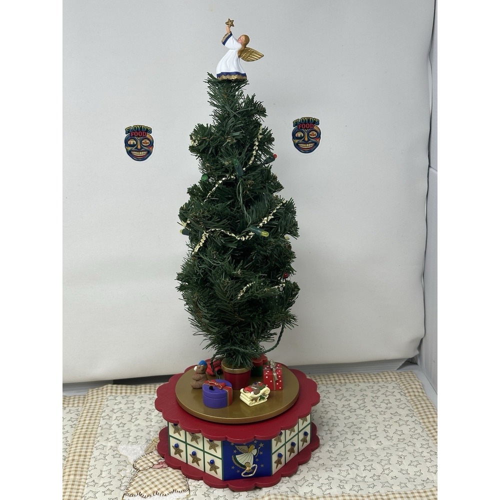 1996 Avon Christmas Is Coming Musical Advent‎ Tree Complete w Box Works VTG